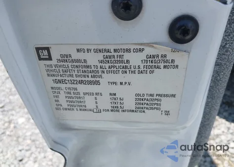 2004 Chevrolet Tahoe Ls из США, поврежденный, VIN 1GNEC13Z24R208905